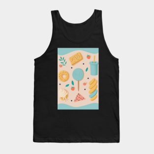 Sugary Sweet Treats - Pastel Colored Pattern Tank Top